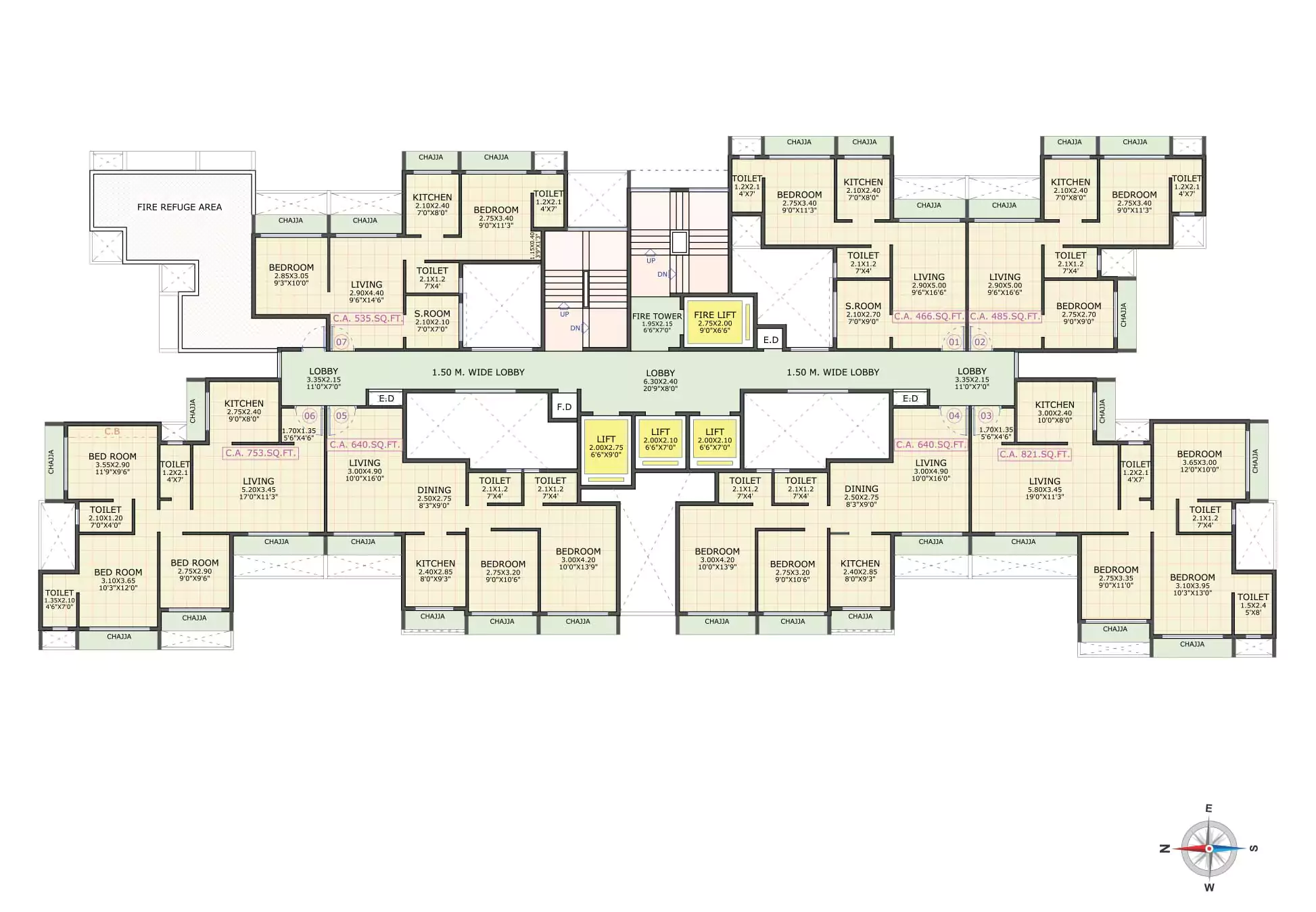 Typical Floor Plan (7th, 12th & 17th) - Gami Jade