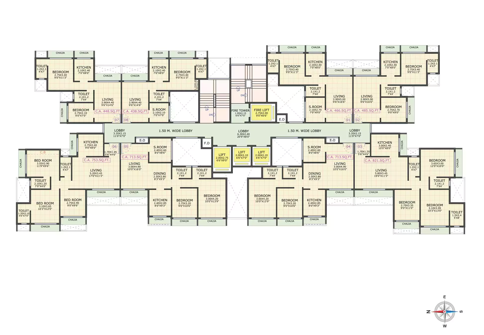 Typical Floor Plan (20th, 21st, 23rd, 24th & 25th) - Gami Jade